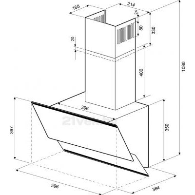 Вытяжка наклонная Krona Irida Sensor 600 / 00018190