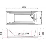 Ванна акриловая 1AcReal Тори 170х70