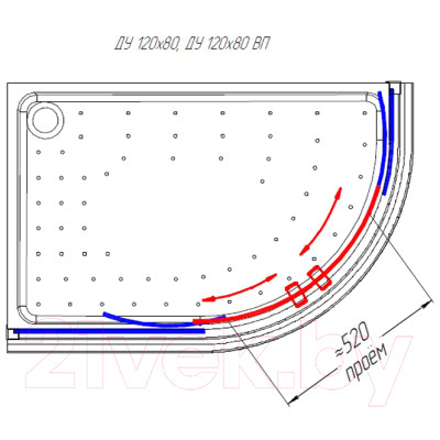 Душевой уголок Radomir 120x80 / 1-09-1-0-0-0080