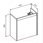 Тумба под умывальник BelBagno KRAFT MINI-500/260-1A-SO-RNN-R