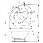 Ванна акриловая VagnerPlast Plejada 150x150 / VPBA150PLE3X-04