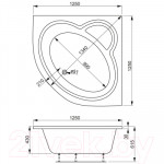 Ванна акриловая VagnerPlast Catalina Mini 125x125 / VPBA125CTM3X-04