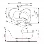 Ванна акриловая VagnerPlast Melite 160x105 R / VPBA163MEL3PX-04