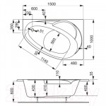 Ванна акриловая VagnerPlast Flora 150x100 R / VPBA151FLA3PX-04