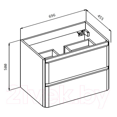 Тумба под умывальник BelBagno ALBANO-700-2C-SO-BL