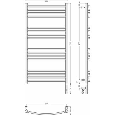 Полотенцесушитель электрический Сунержа Богема 3.0 100x50 / 00-5803-1050