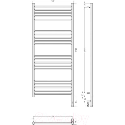 Полотенцесушитель электрический Сунержа Богема 3.0 120x50 / 30-5805-1250