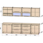 Кухонный гарнитур Интерлиния Мила Пластик 3.1 В