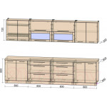 Кухонный гарнитур Интерлиния Мила Пластик 3.2 В