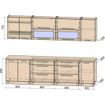 Кухонный гарнитур Интерлиния Мила Пластик 2.9 В