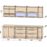 Кухонный гарнитур Интерлиния Мила Пластик 2.7 В