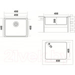 Мойка кухонная Ukinox Лофт LOB450.400-GT10P