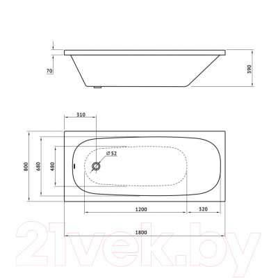 Ванна акриловая Berges Nelu 180x80 / 050021