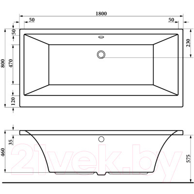 Ванна акриловая Berges Tari 180x80 / 050029