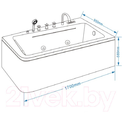 Ванна акриловая Grossman GR-17095-1R 170x95