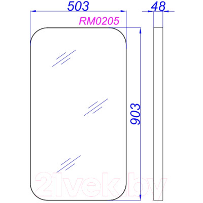 Зеркало Aqwella RM0205BLK