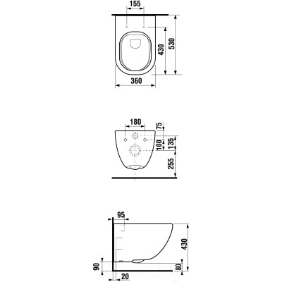 Унитаз подвесной Laufen Basal Combipack 866E100000001