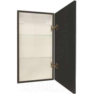 Шкаф с зеркалом для ванной Континент Mirror Box Black Led 35х65