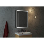 Шкаф с зеркалом для ванной Континент Mirror Box Black Led 60х80