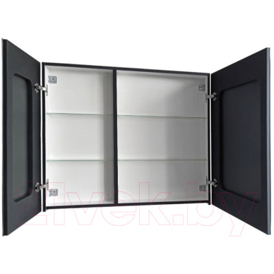 Шкаф с зеркалом для ванной Континент Mirror Box Black Led 100x80