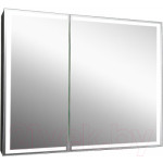 Шкаф с зеркалом для ванной Континент Mirror Box Black Led 100x80