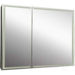 Шкаф с зеркалом для ванной Континент Mirror Box Black Led 100x80