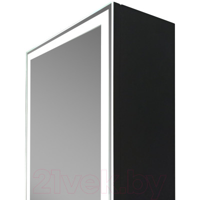 Шкаф-пенал для ванной Континент Mirror Box Black Led 40х160