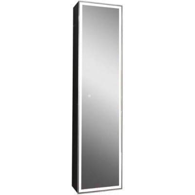 Шкаф-пенал для ванной Континент Mirror Box Black Led 40х160