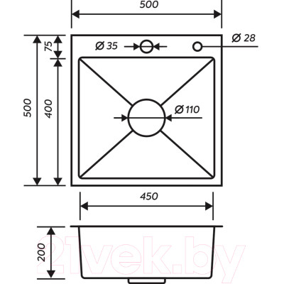 Мойка кухонная РМС MR-5050BL