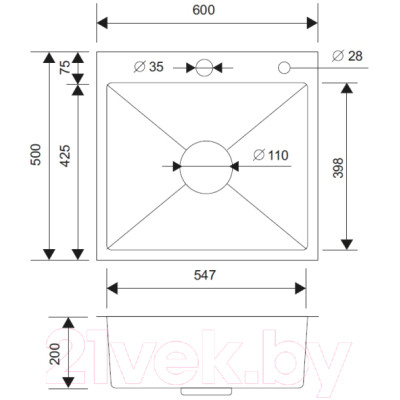 Мойка кухонная РМС MR-6050