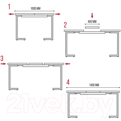 Обеденный стол Millwood Лофт Лондон Л 100-140x60x76