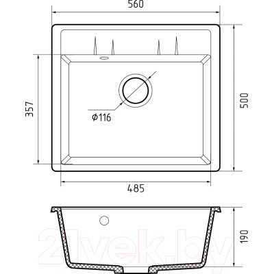 Мойка кухонная GranFest Quadro GF-Q561