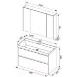 Комплект мебели для ванной Aquanet Гласс 100 / 240468