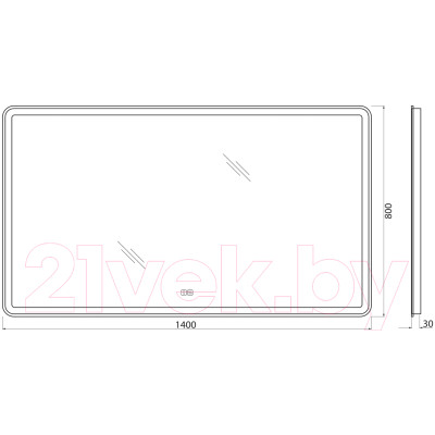 Зеркало BelBagno SPC-MAR-1400-800-LED-TCH-WARM