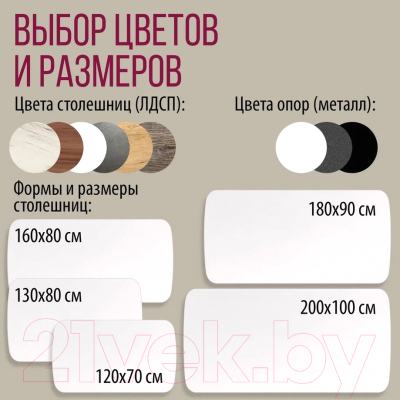 Обеденный стол Millwood Лофт Мюнхен 120x70x75