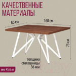 Обеденный стол Millwood Женева Л 160x80x75