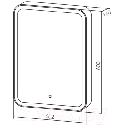 Шкаф с зеркалом для ванной Silver Mirrors Фиджи 60 / LED-00002364