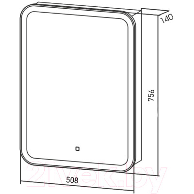 Шкаф с зеркалом для ванной Silver Mirrors Фиджи Flip 50 / LED-00002471