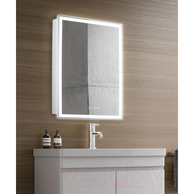 Шкаф с зеркалом для ванной Silver Mirrors Киото 50 / LED-00002356