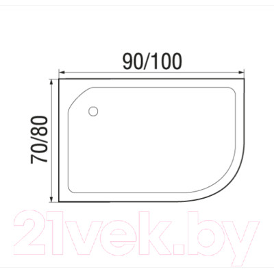 Душевой поддон Wemor 90/80/24 L