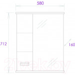 Шкаф с зеркалом для ванной Onika Балтика 58.01