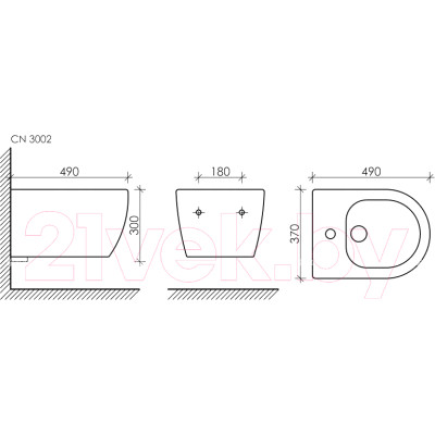 Биде подвесное Ceramica Nova CN3002