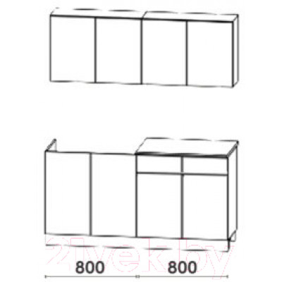 Кухонный гарнитур Артём-Мебель Лана СН-113 без стекла 1.6
