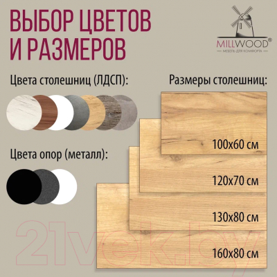 Обеденный стол Millwood Сеул Л 130x80