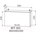 Шкаф навесной для кухни ДСВ Тренто ВПГ 800