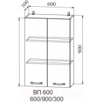 Шкаф навесной для кухни ДСВ Тренто ВП 600