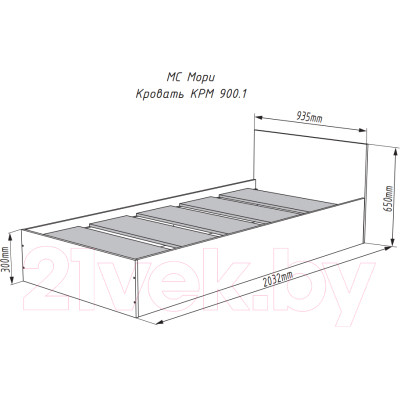 Односпальная кровать ДСВ Мори КРМ 900.1/2