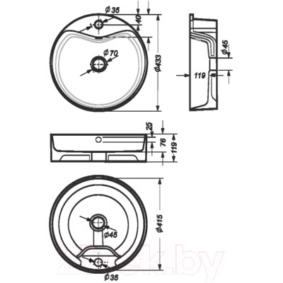 Умывальник Sanita Luxe Best Shelf BST43SLWB01SH