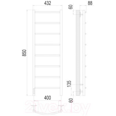 Полотенцесушитель электрический Terminus Классик П8 400x850 L