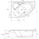 Ванна акриловая Cersanit Kaliope 153x100 R